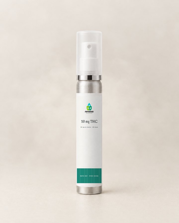 The 10 mg THC oral spray canister.